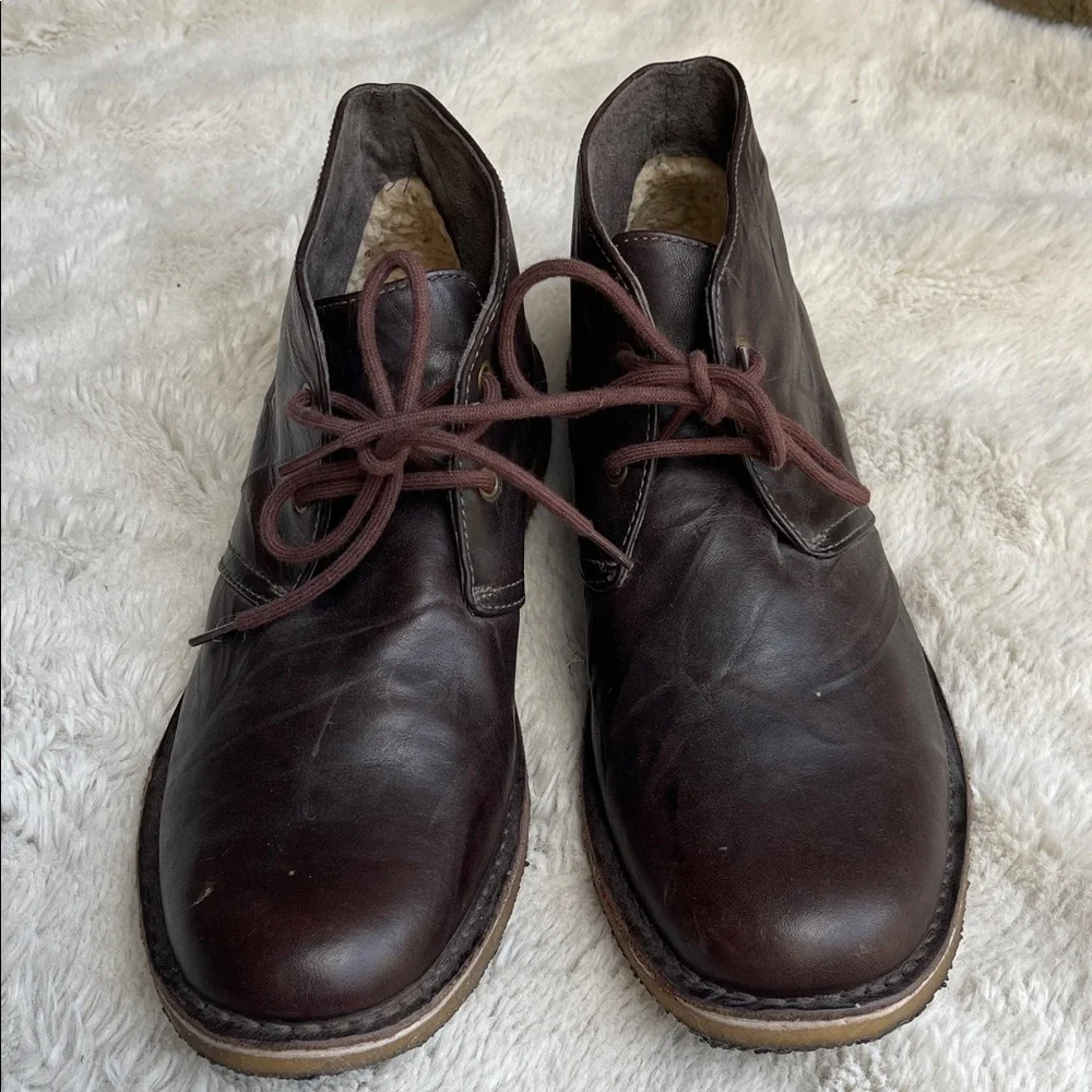 Men's Leighton Chukka Boots in brown leather size 10 - Picture 2 of 12